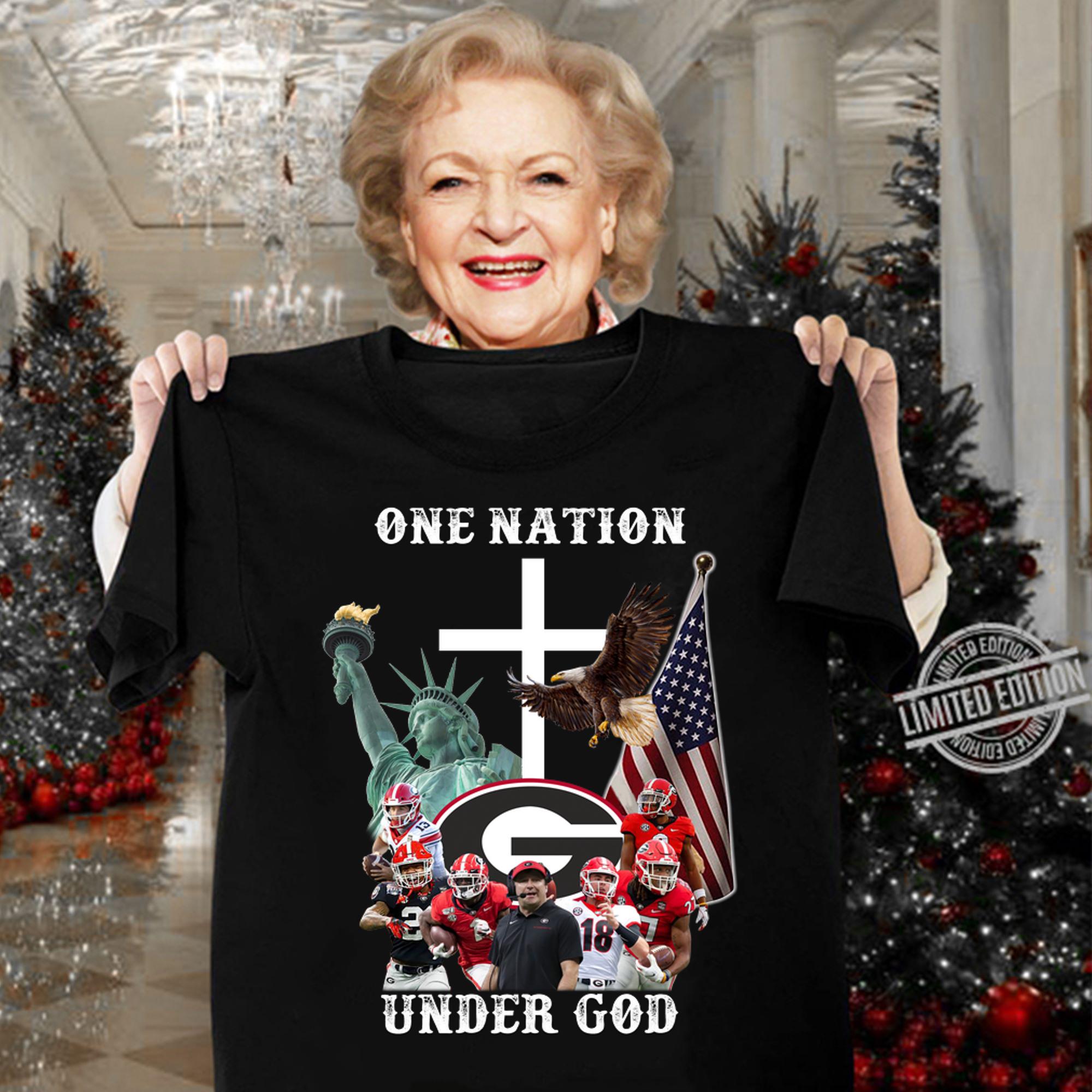 Georgia Bulldogs One Nation Under God t-shirt woman shirt