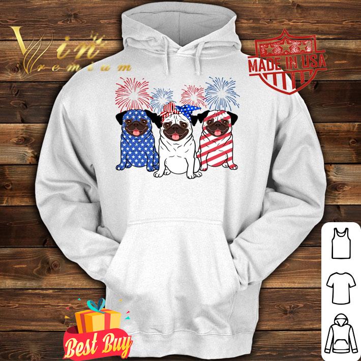 Official Firework Pug Red Blue White American Flag 4th Of July t-shirt hoodie