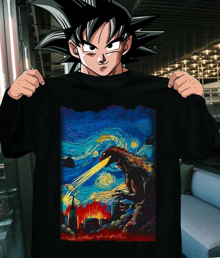 Van Gogh Godzilla Painting t-shirt shirt