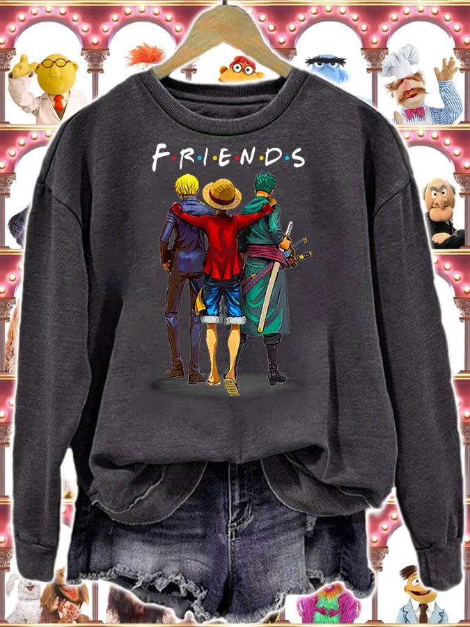 Friends Anime One Piece Characters t-shirt sweatshirt