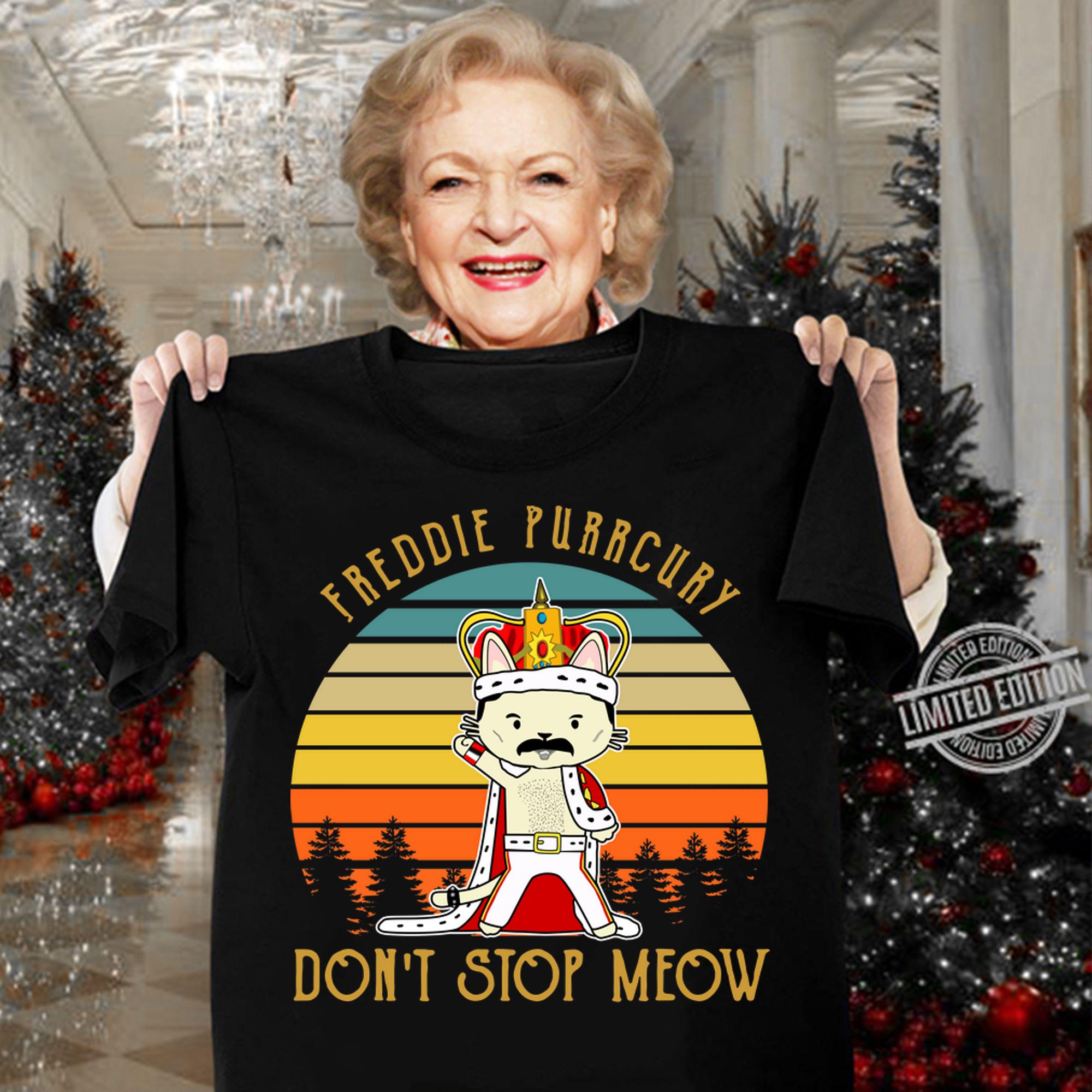 Vintage Freddie Purrcury Don't Stop Meow t-shirt woman shirt