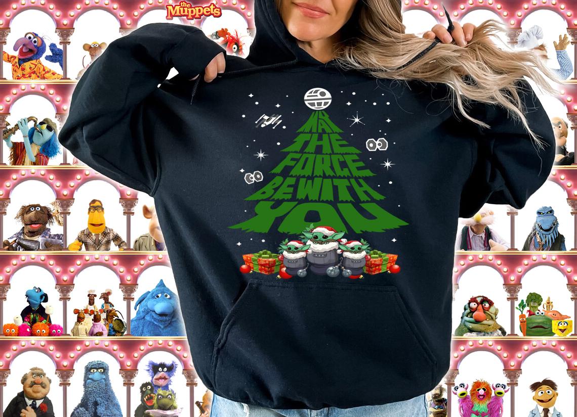 Baby Yoda May The Force Be With With You Christmas Tree t-shirt hoodie