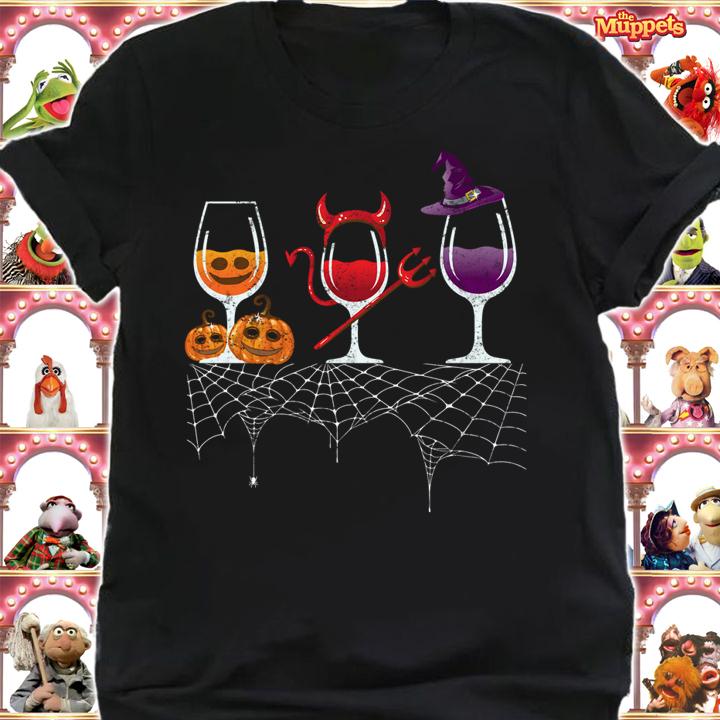 Halloween Red Wine Glass Pumpkin Devil Witch Cute t-shirt shirt