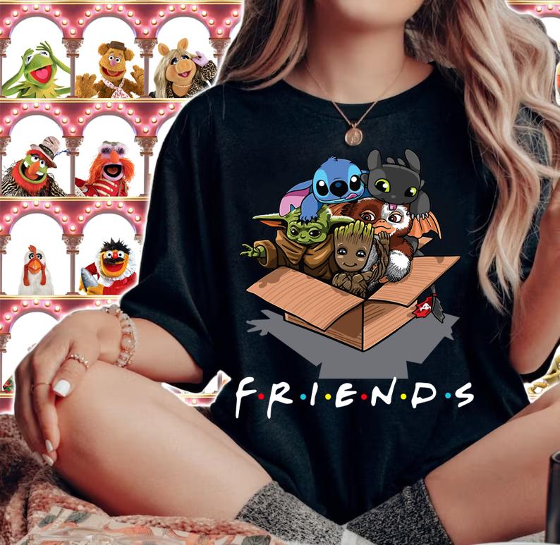 Baby Groot Baby Stitch And Baby Toothless Baby Yoda Baby Gizmo Friends t-shirt woman shirt