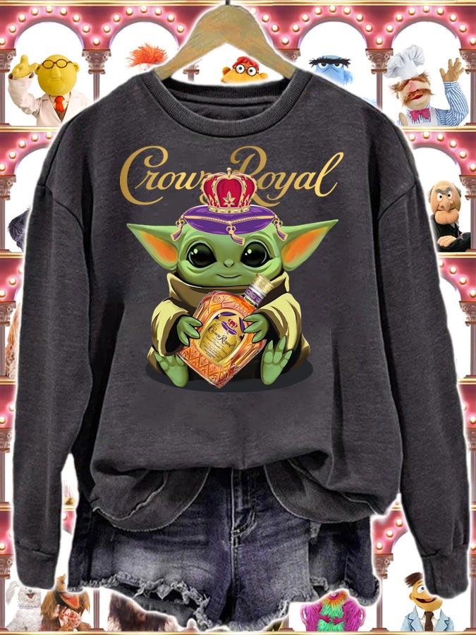 Baby Yoda Crown Royal Star Wars Mandalorian t-shirt sweatshirt