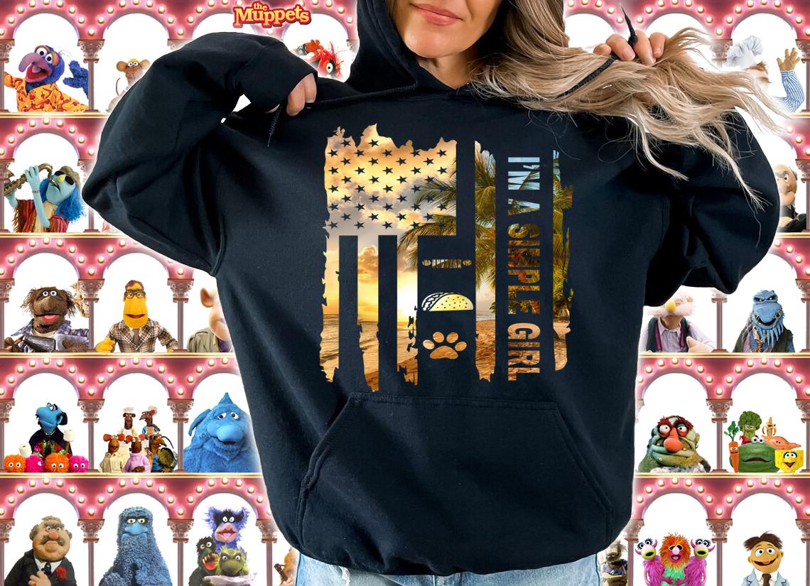 I'm A Simple Girl Jeep Tacos Dogs American Flag t-shirt hoodie