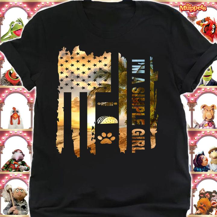 I'm A Simple Girl Jeep Tacos Dogs American Flag t-shirt shirt