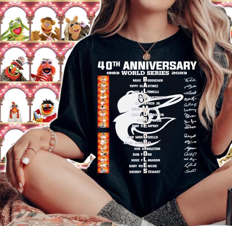 40th anniversary 1983 2023 World Series Baltimore Orioles signatures shirt t-shirt woman shirt