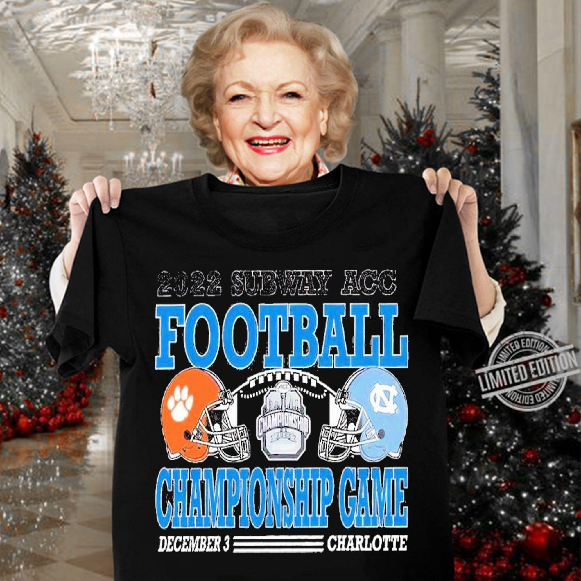 2022 Subway ACC Clemson vs UNC ACC Championship Game Match Up shirt t-shirt woman shirt