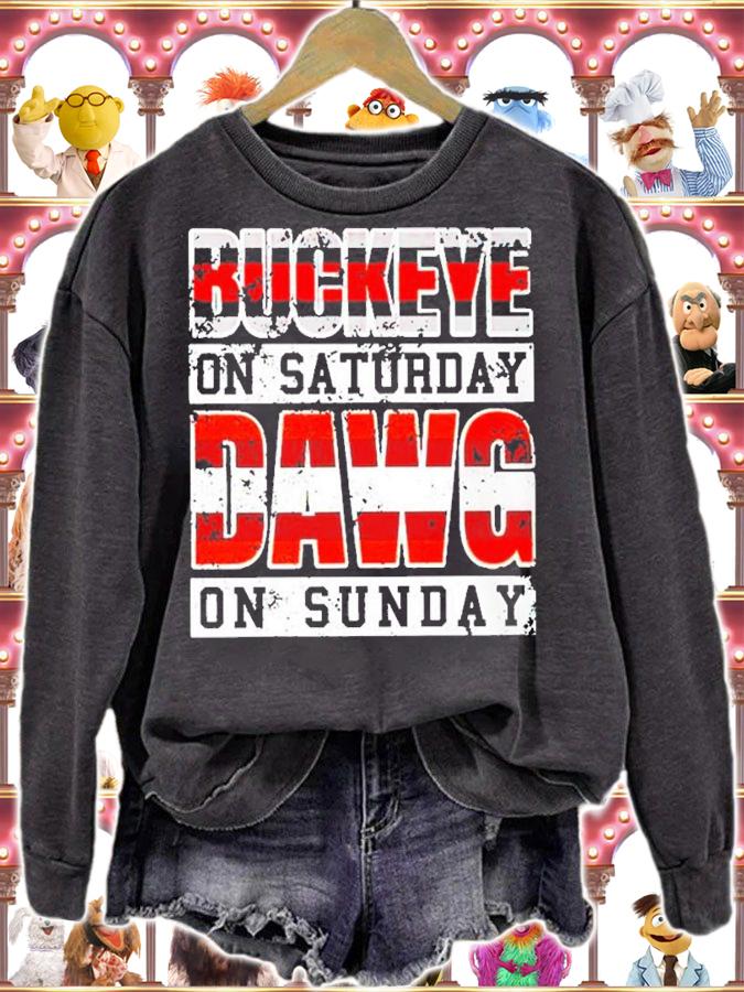 Buckeye On Saturday Dawg On Sunday Shirt t-shirt sweatshirt