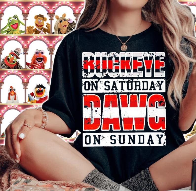 Buckeye On Saturday Dawg On Sunday Shirt t-shirt woman shirt