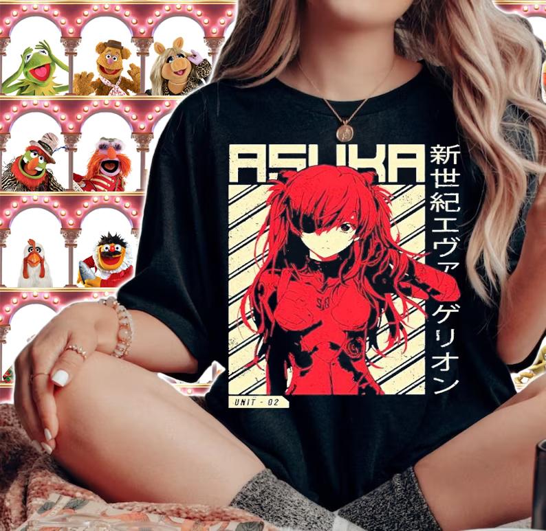 Evangelion Asuka Poster Anime shirt t-shirt woman shirt