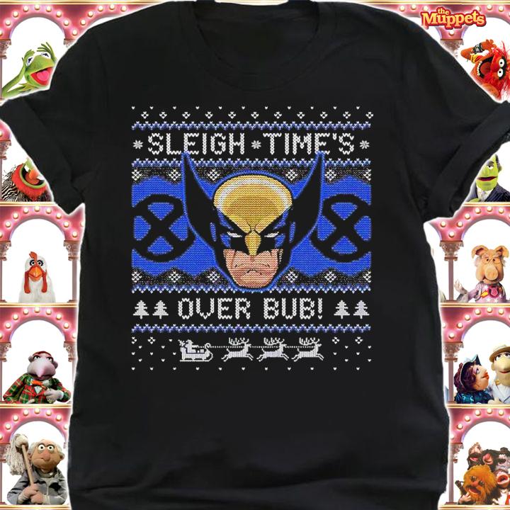 Marvel X-Men Wolverine Ugly Christmas Sleigh Time's Over Bub Shirt t-shirt shirt