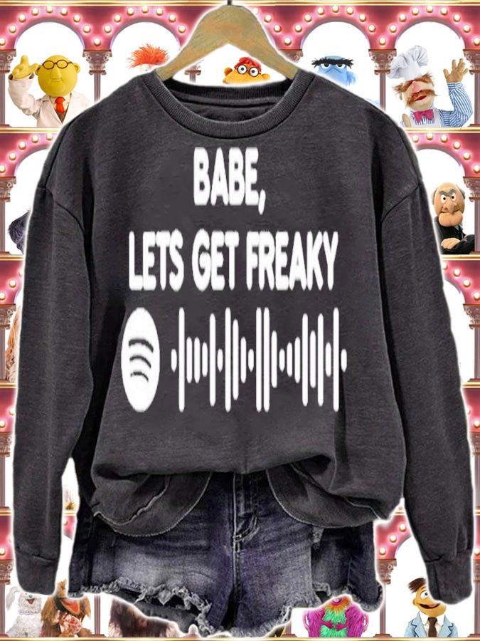 Babe lets get freaky cbat spotify code shirt t-shirt