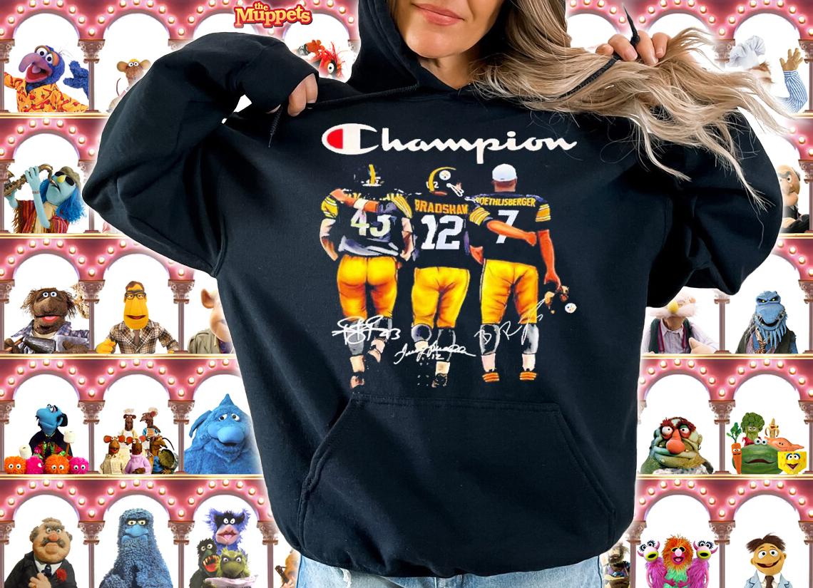 Champion Troy Polamalu Terry Bradshaw Ben Roethlisberger shirt t-shirt