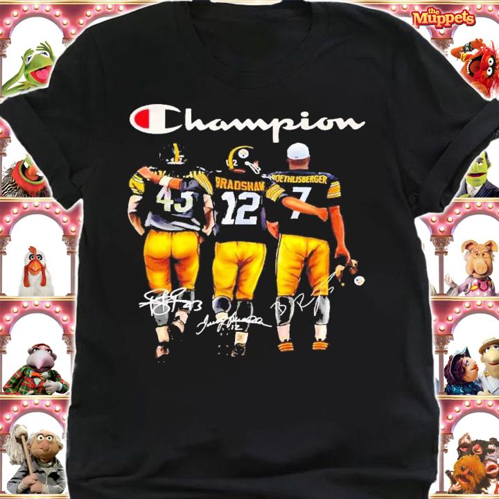 Champion Troy Polamalu Terry Bradshaw Ben Roethlisberger shirt t-shirt