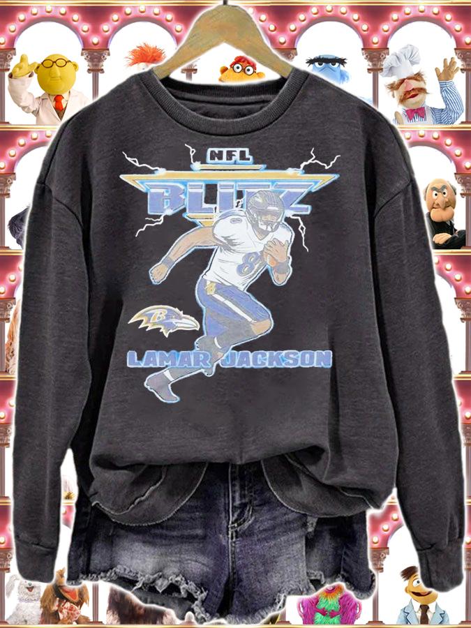 NFL Blitz Ravens Lamar Jackson shirt t-shirt sweatshirt
