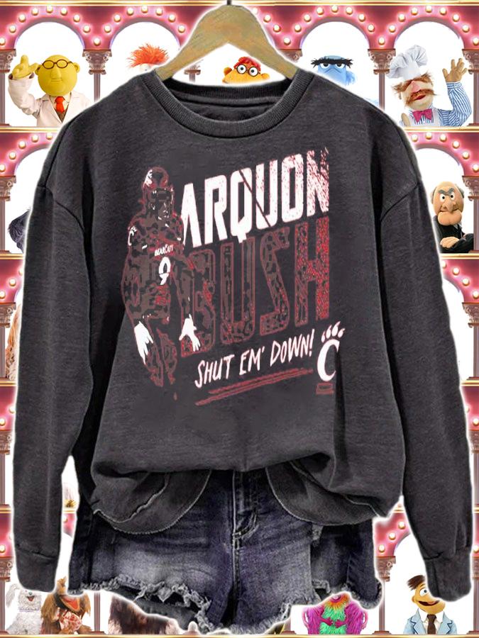 Arquon Bush Shut Em Down Cincinnati Bearcats Football T-Shirt t-shirt sweatshirt