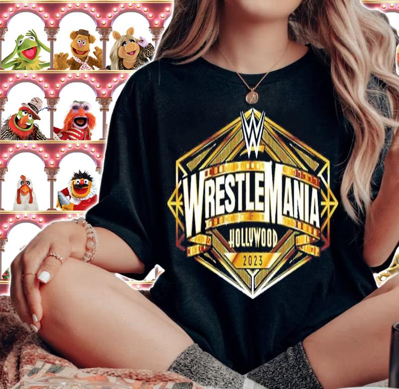 WrestleMania Hollywood Logo shirt t-shirt woman shirt