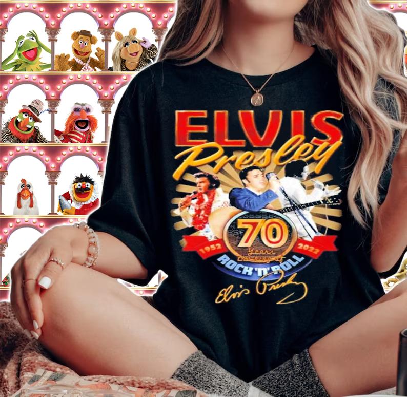 Elvis Presley 70 Years The King Of Rock 'N' Roll 1952-2022 Signatures Shirt t-shirt