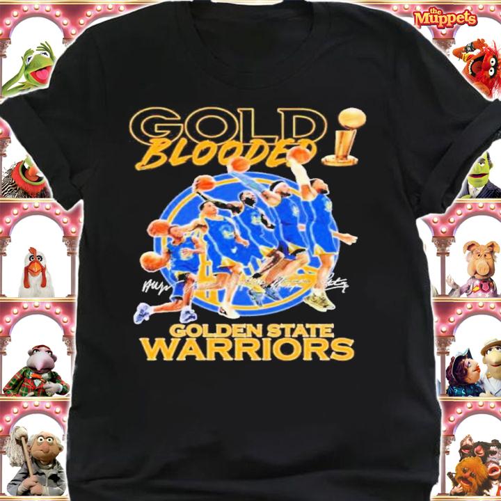 Gold Blooded Golden State Basketball Team Dunk 2022 NBA Finals Champions Signatures Shirt t-shirt