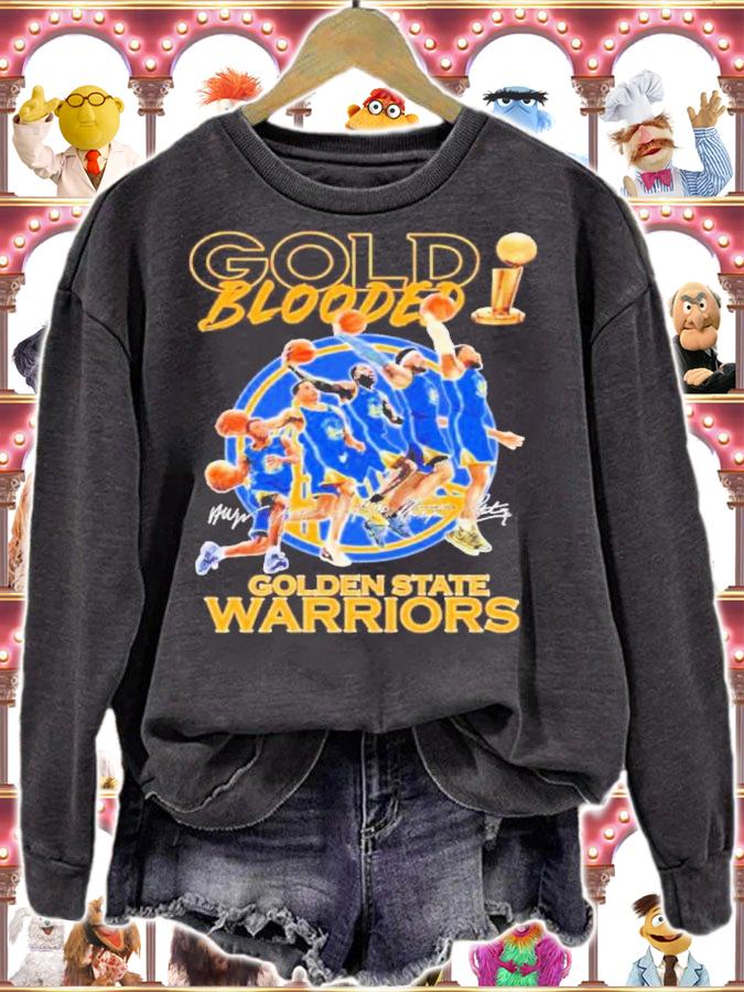 Gold Blooded Golden State Basketball Team Dunk 2022 NBA Finals Champions Signatures Shirt t-shirt