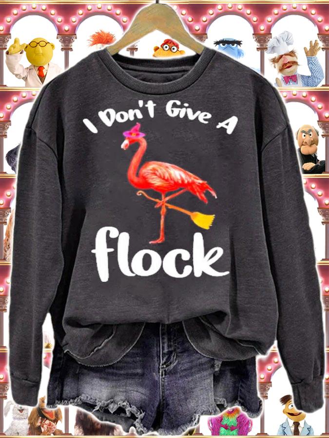 I Don't Give A Flock Pink Flamingo Witch Halloween Shirt t-shirt sweatshirt