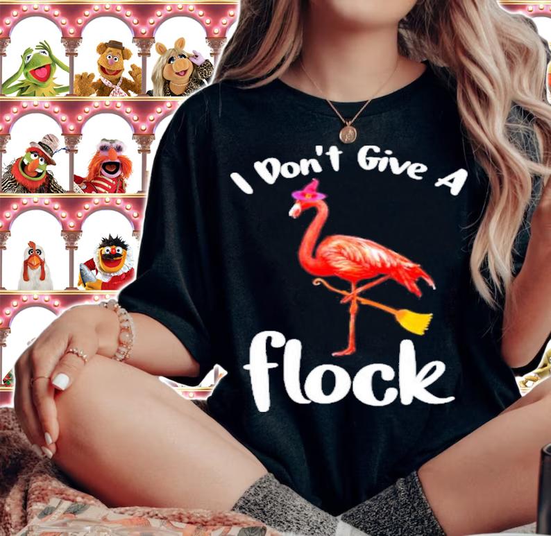 I Don't Give A Flock Pink Flamingo Witch Halloween Shirt t-shirt woman shirt