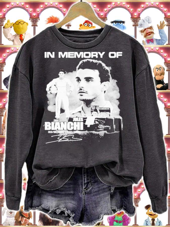In Memory Of Jules Bianchi 1989-2015 Signature Shirt t-shirt sweatshirt