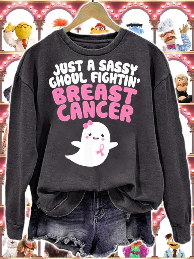 Just A Sassy Ghoul Fightin' Breast Cancer T-Shirt t-shirt