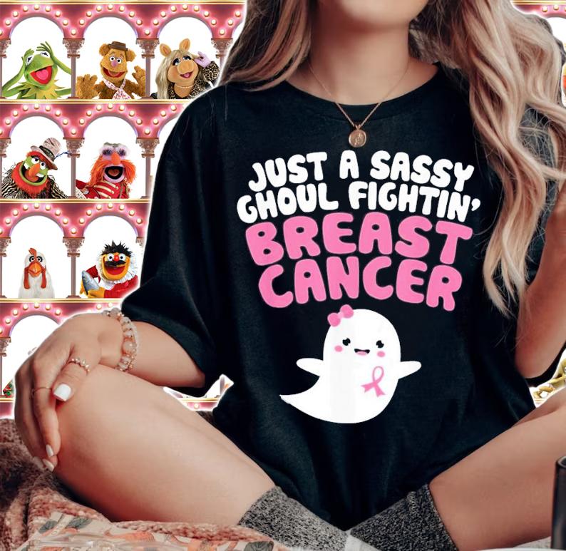 Just A Sassy Ghoul Fightin' Breast Cancer T-Shirt t-shirt