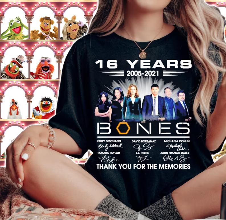 16 years 2005-2021 Bones signatures shirt t-shirt