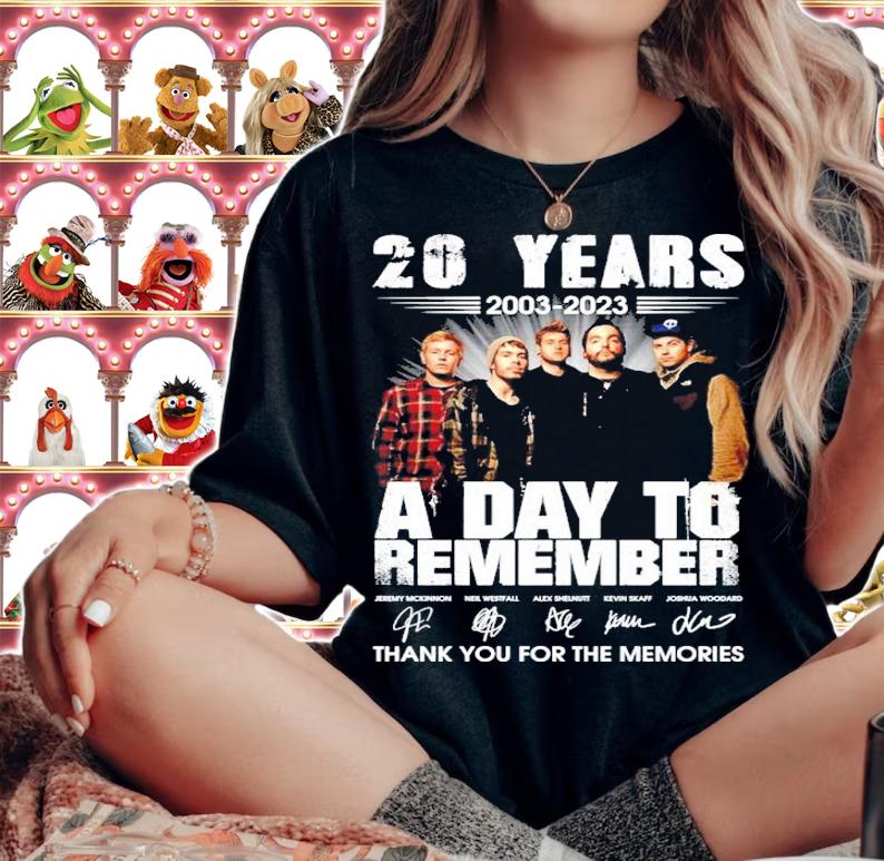 20 Years 2003-2023 A Day To Remember Signatures Thank You For The Memories Shirt t-shirt