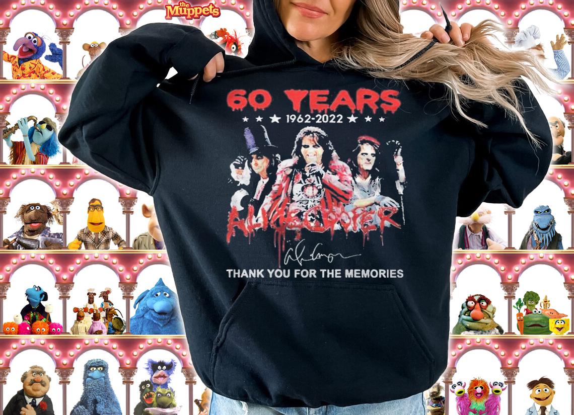 60 years 1962-2022 Alice Cooper thank you for the memories signature T-shirt t-shirt