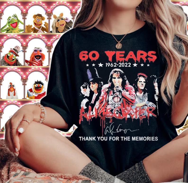 60 years 1962-2022 Alice Cooper thank you for the memories signature T-shirt t-shirt