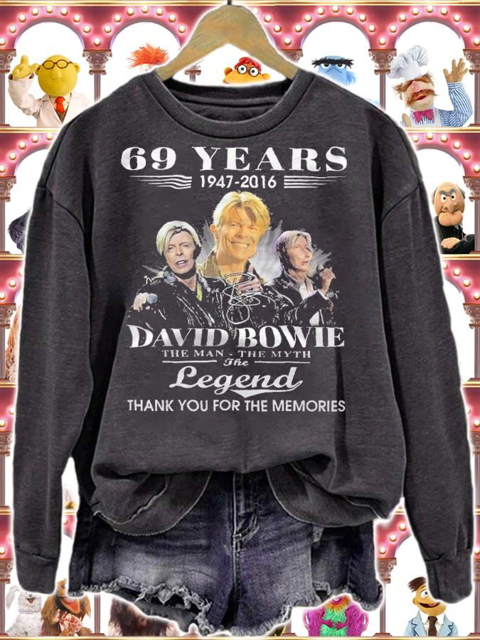 69 years 1947-2016 david bowie the man the myth the legend thank you for the memories shirt t-shirt sweatshirt