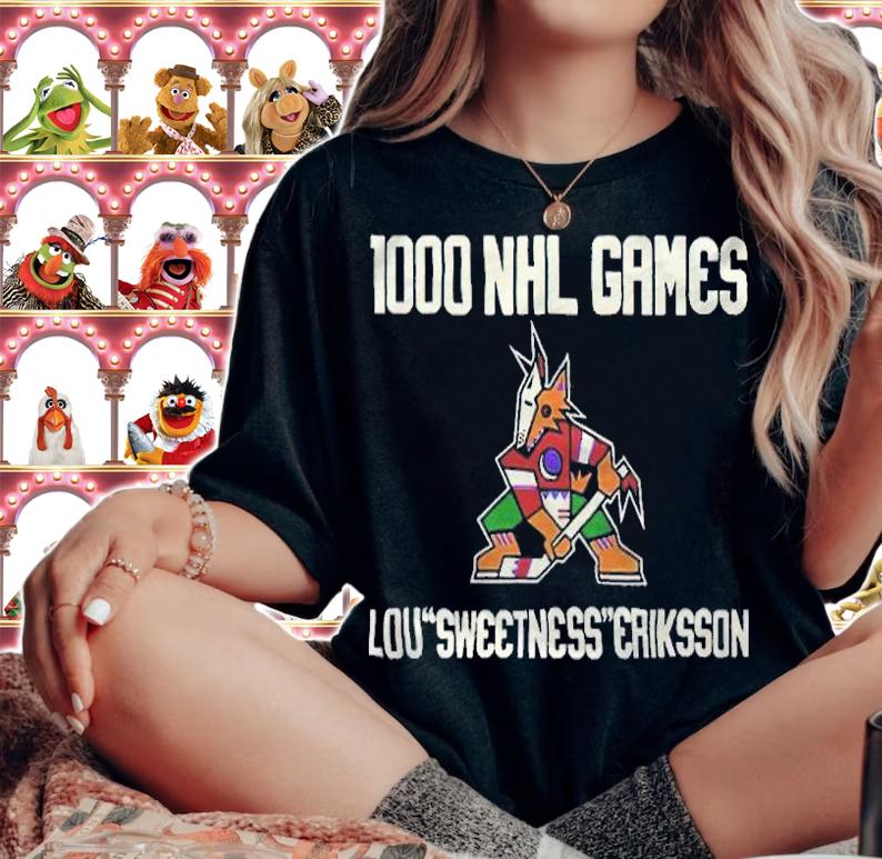 1000 NHL Games Loui Eriksson Arizona Coyotes T-shirt t-shirt woman shirt