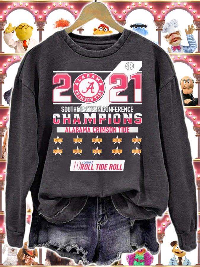 2021 Alabama Conference Champions 10 Roll Tide Roll shirt t-shirt