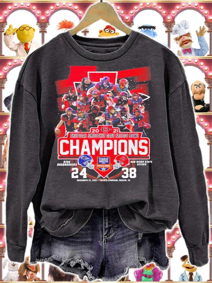 2021 Tropical Smoothie Cafe Frisco Bowl UTSA Roadrunners 24 Vs San Diego State Aztecs 38 Shirt t-shirt