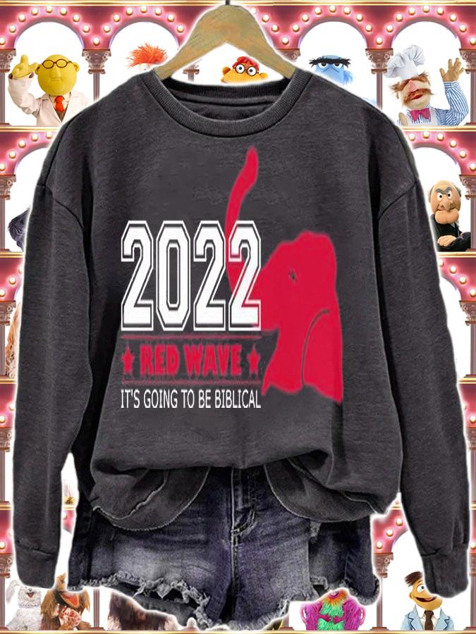 2022 Midterm Elections Red Wave Red Elephant USA T-Shirt t-shirt sweatshirt