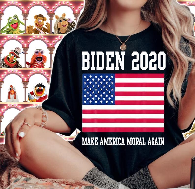 Biden 2020 Make America Moral Again USA Flag T-Shirt t-shirt