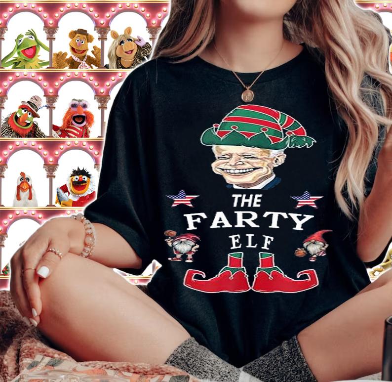 Biden Conservative Republican Christmas Humor The Farty T-Shirt t-shirt