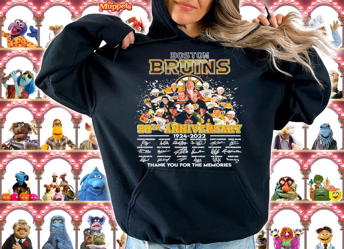 Boston Bruins 98th Anniversary 1924-2022 Signatures Thank You For The Memories Shirt t-shirt hoodie
