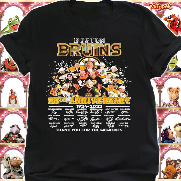Boston Bruins 98th Anniversary 1924-2022 Signatures Thank You For The Memories Shirt t-shirt shirt