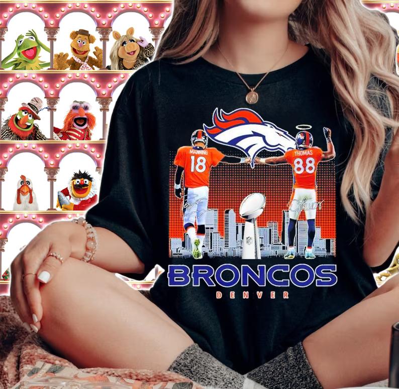 Broncos Denver Peyton Manning And Demaryius Thomas Signatures Shirt t-shirt woman shirt