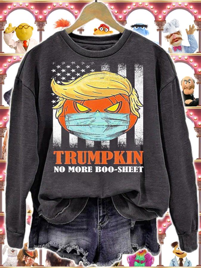Funny Trumpkin No More Boo Sheet Halloween T-shirt t-shirt sweatshirt