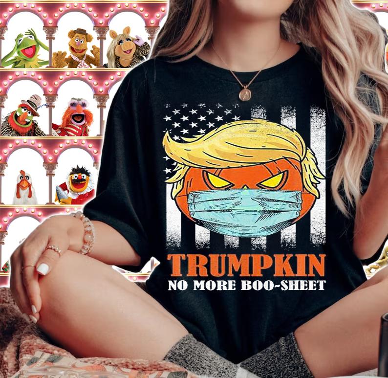 Funny Trumpkin No More Boo Sheet Halloween T-shirt t-shirt woman shirt