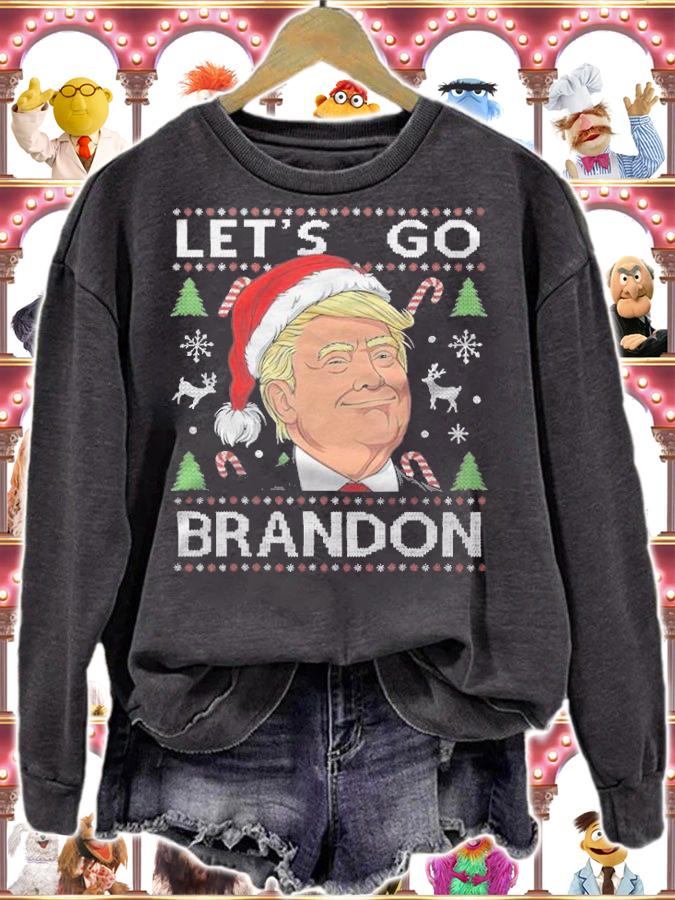 New Design funny Let's Go Brandon Trump Ugly Christmas T-Shirt t-shirt sweatshirt