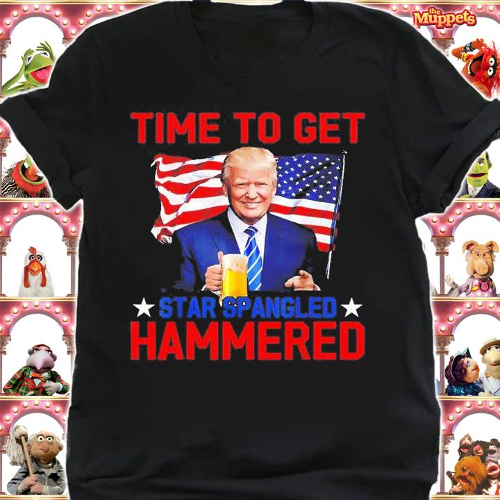 Donald Drunk Trump 4th Of July Drinking Presidents USA Flag T-Shirt t-shirt shirt