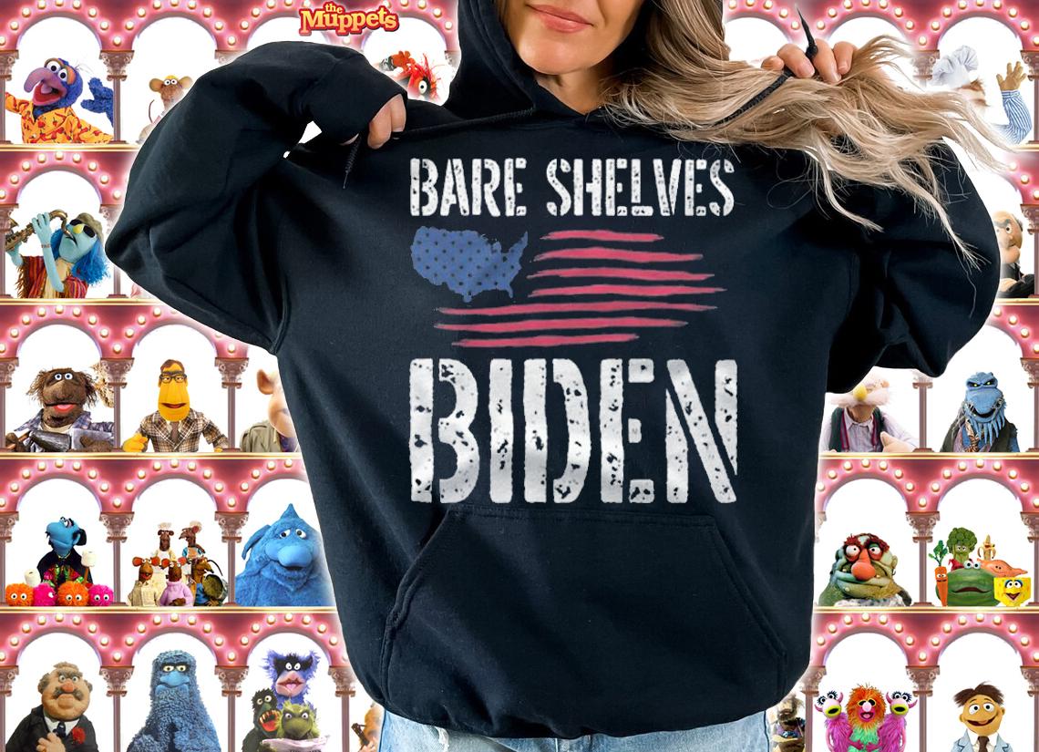 F Joe Biden funny Political Gifts Bare Shelves Biden USA Flag T-Shirt t-shirt